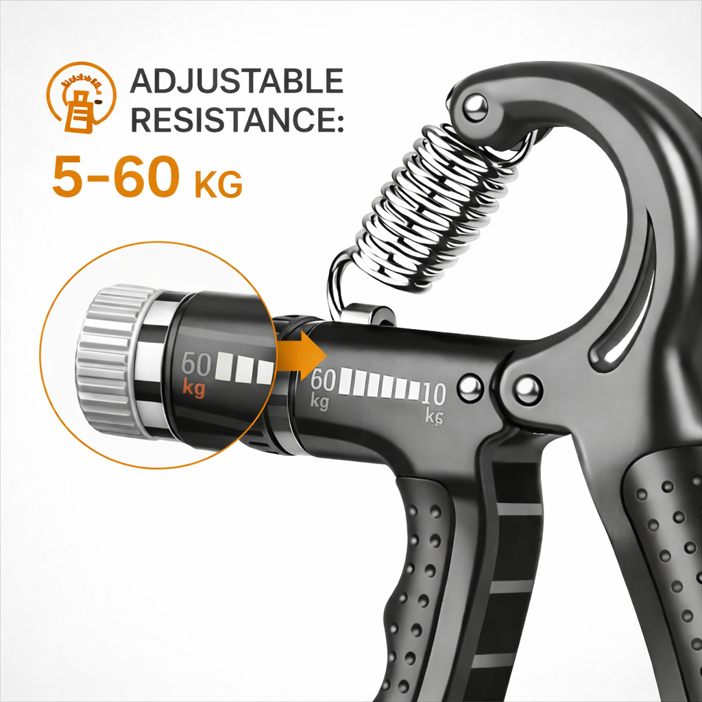Adjustable Hand Grip Strengthener (5–60 KG) with Digital Counter | Forearm & Wrist Trainer